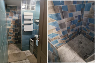 Salle de bain du 1er étage - vue 1 - maison familiale à Saint Jean de Serres